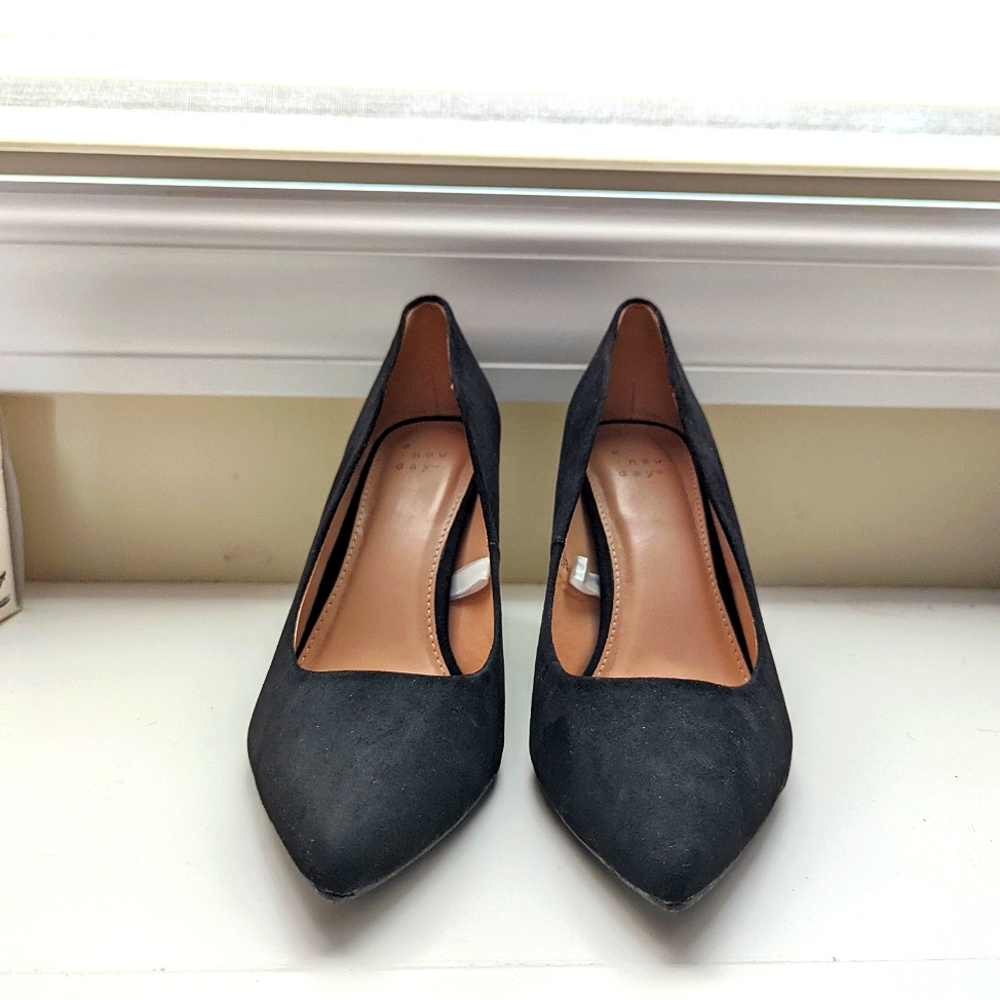 A New Day Gemma black velvet heels